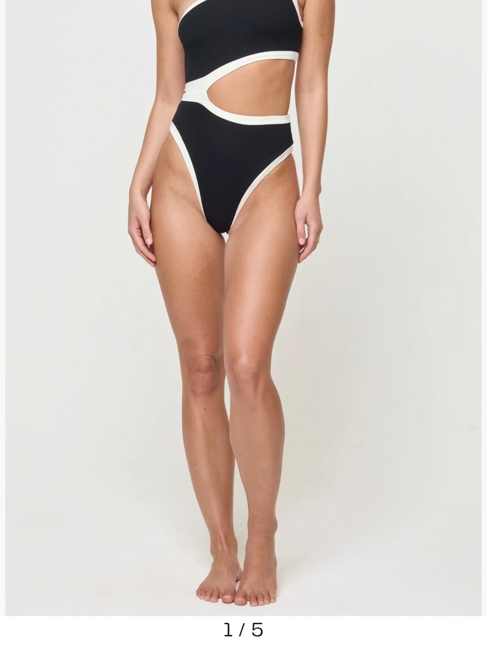 LSPACE Loren Cutout Rib & Jersey One-Piece Swimsuit - Picture 3 of 6